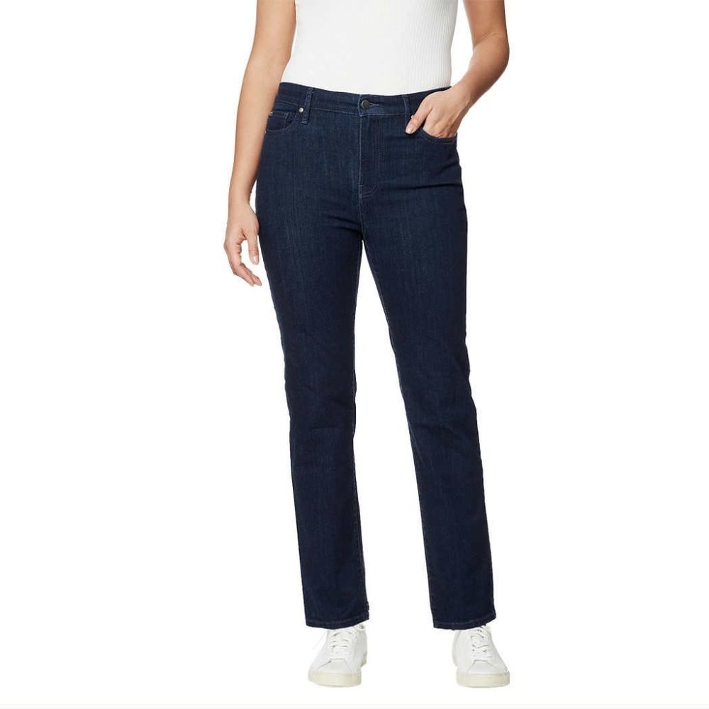 Buffalo Women's High Rise Straight Leg Jeans Dark Blue Inseam 30", Size 10